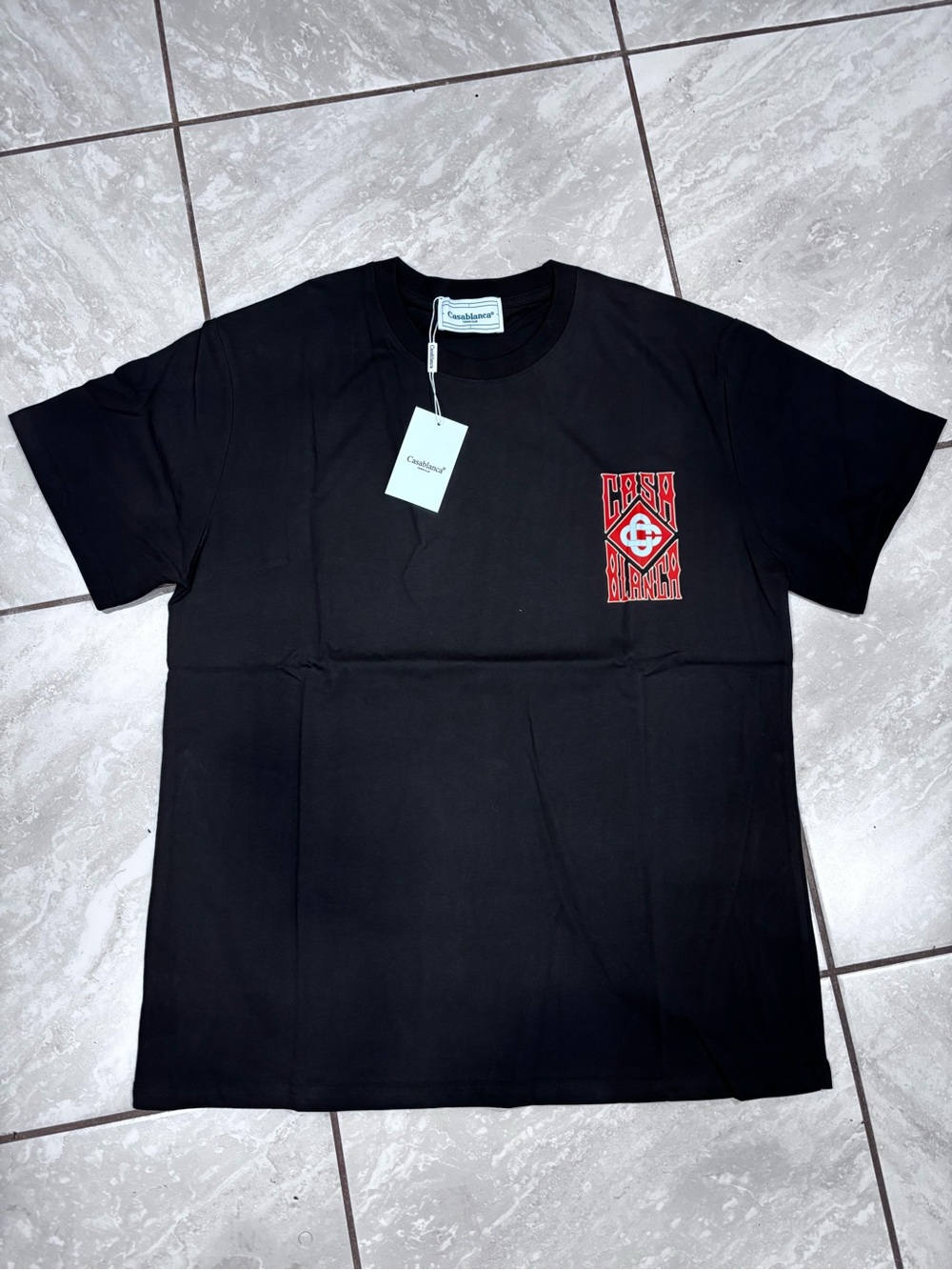 Cav Empt Black Short-Sleeve Logo Tee with Red Chest Graphic